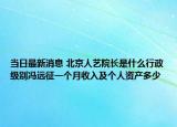 当日最新消息 北京人艺院长是什么行政级别冯远征一个月收入及个人资产多少