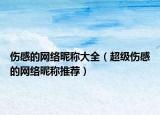 伤感的网络昵称大全（超级伤感的网络昵称推荐）