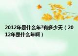 2012年是什么年?有多少天（2012年是什么年啊）