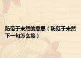 防范于未然的意思（防范于未然下一句怎么接）