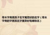 带木字旁男孩子名字寓意好的名字（带木字旁的字男孩名字寓意好有哪些名）