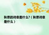 秋思的诗意是什么?（秋思诗意是什么）