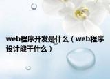 web程序开发是什么（web程序设计能干什么）