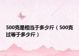 500克是相当于多少斤（500克过等于多少斤）