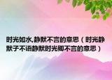时光如水,静默不言的意思（时光静默子不语静默时光卿不言的意思）