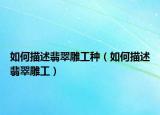 如何描述翡翠雕工种（如何描述翡翠雕工）