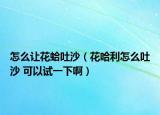 怎么让花蛤吐沙（花哈利怎么吐沙 可以试一下啊）