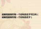 闺蜜相册制作取一个好听的名字可以吗（闺蜜相册制作取一个好听的名字）