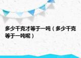多少千克才等于一吨（多少千克等于一吨呢）
