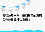 荣归故里出自（荣归故里的意思 荣归故里是什么意思）