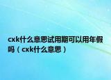 cxk什么意思试用期可以用年假吗（cxk什么意思）