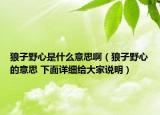 狼子野心是什么意思啊（狼子野心的意思 下面详细给大家说明）