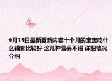 9月15日最新更新内容十个月的宝宝吃什么辅食比较好 这几种营养不错 详细情况介绍
