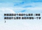 琳琅满目这个词是什么意思（琳琅满目是什么意思 助你弄懂每一个字）