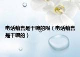 电话销售是干嘛的呢（电话销售是干嘛的）
