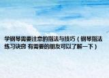 学钢琴需要注意的指法与技巧（钢琴指法练习诀窍 有需要的朋友可以了解一下）