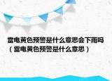 雷电黄色预警是什么意思会下雨吗（雷电黄色预警是什么意思）