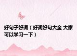 好句子好词（好词好句大全 大家可以学习一下）