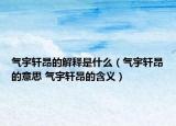 气宇轩昂的解释是什么（气宇轩昂的意思 气宇轩昂的含义）