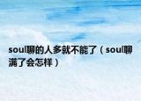 soul聊的人多就不能了（soul聊满了会怎样）