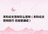 本科论文答辩怎么答辩（本科论文答辩技巧 态度要谦虚）