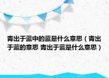 青出于蓝中的蓝是什么意思（青出于蓝的意思 青出于蓝是什么意思）