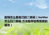 推特怎么看自己的二维码（twitter怎么扫二维码 方法推荐给有需要的朋友）