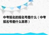 中考报名的报名号是什么（中考报名号是什么意思）