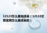 12123怎么查询违章（12133交管官网怎么查违章的）