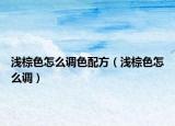 浅棕色怎么调色配方（浅棕色怎么调）