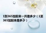 1到365加起来一共是多少（1至365加起来是多少）