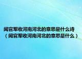 闻官军收河南河北的意思是什么诗（闻官军收河南河北的意思是什么）