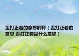 歪打正着的意思解释（歪打正着的意思 歪打正着是什么意思）