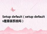 Setup default（setup defaults是重装系统吗）