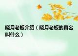 晓月老板介绍（晓月老板的真名叫什么）