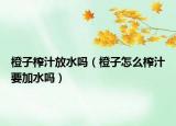 橙子榨汁放水吗（橙子怎么榨汁要加水吗）