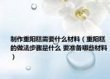 制作重阳糕需要什么材料（重阳糕的做法步骤是什么 要准备哪些材料）