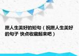 愿人生美好的短句（祝愿人生美好的句子 快点收藏起来吧）