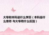 大专和本科是什么学历（本科是什么意思 与大专有什么区别）