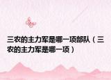 三农的主力军是哪一项部队（三农的主力军是哪一项）