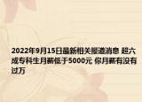 2022年9月15日最新相关报道消息 超六成专科生月薪低于5000元 你月薪有没有过万