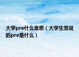 大学pre什么意思（大学生常说的pre是什么）