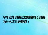 今年过年河南让放鞭炮吗（河南为什么不让放鞭炮）
