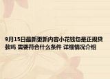 9月15日最新更新内容小花钱包是正规贷款吗 需要符合什么条件 详细情况介绍