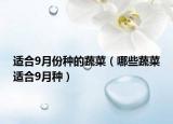 适合9月份种的蔬菜（哪些蔬菜适合9月种）