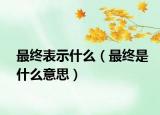 最终表示什么（最终是什么意思）