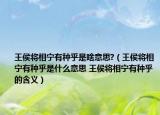 王侯将相宁有种乎是啥意思?（王侯将相宁有种乎是什么意思 王侯将相宁有种乎的含义）