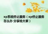 xp系统停止服务（xp停止服务怎么办 分享给大家）