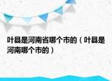 叶县是河南省哪个市的（叶县是河南哪个市的）