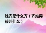 姓齐是什么齐（齐姓男孩叫什么）